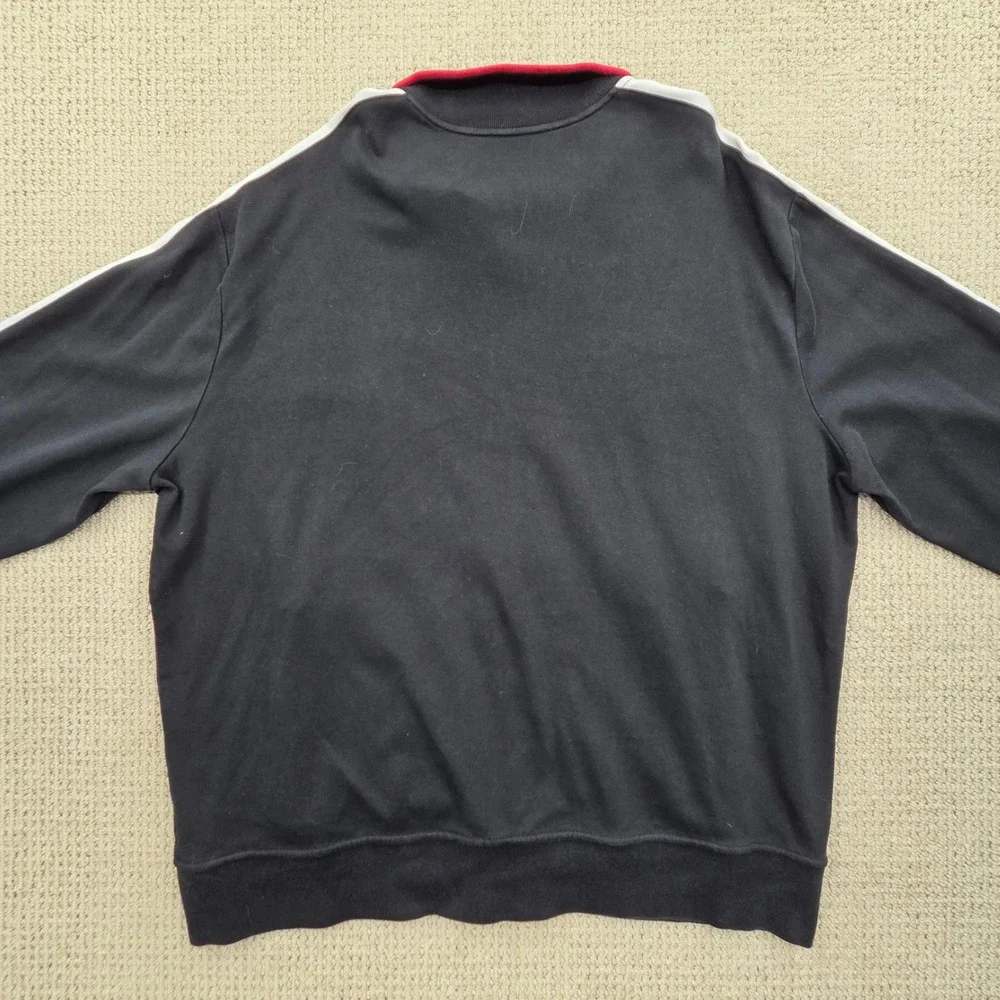 Polo Ralph Lauren Mens XL Black Full Zip Track Jacket Red Pony Side Stripe